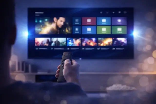 Picking a channel with the remote in the AllTimeIPTV guide
